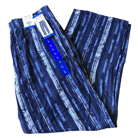 Three Dots Womens Blue Navy Elastic Pull on Pant  Large - Picture 3 of 4